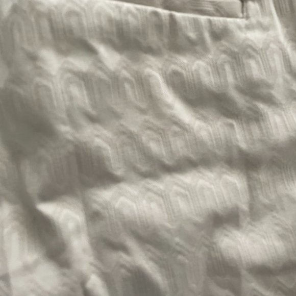 Banana Republic Hampton Fit Ivory Patterned Cropped/Ankle Pant, Size 0P - Picture 3 of 5